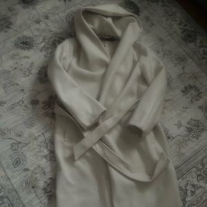 Zara Soft Hooded Coat in Ecru (soft oatmeal)
